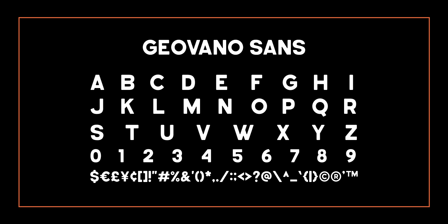 Example font Geovano #2